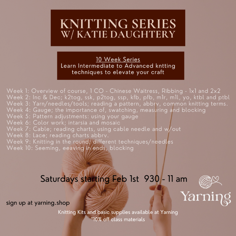 Knitting Series classes